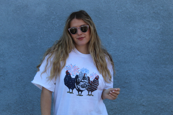USA firework chicken tee