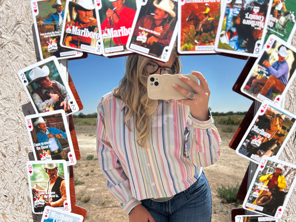 Vintage button up shirt pastels