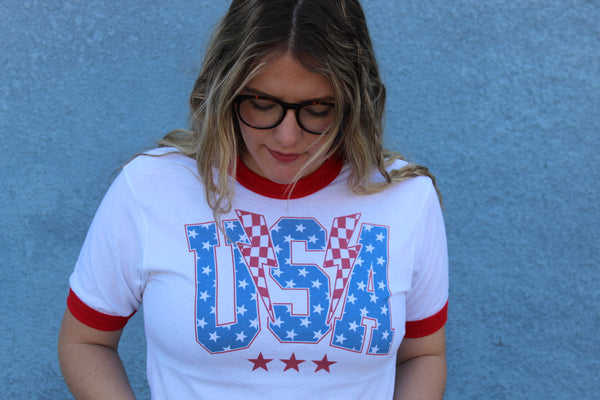 USA rockstar ringer tee
