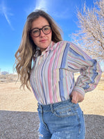 Vintage button up shirt pastels