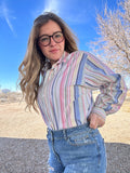 Vintage button up shirt pastels