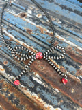 Ruby bow necklace