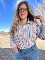 Vintage button up shirt pastels