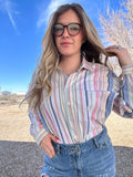 Vintage button up shirt pastels
