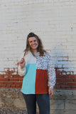 Cheetah block long sleeve