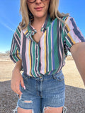dark stripes vintage button up (XXL)