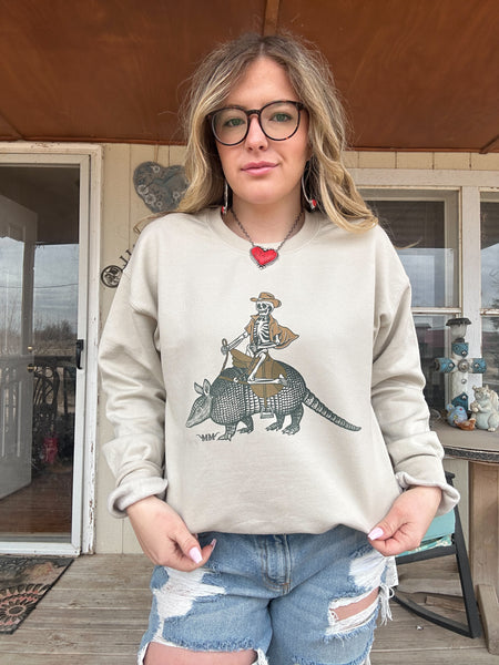 Armadillo cowboy sweater