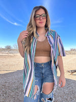 dark stripes vintage button up (XXL)