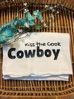 Kiss the cook cowboy hand towel