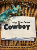 Kiss the cook cowboy hand towel