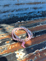 3 set cowgirl boot charm bracelet (pink)