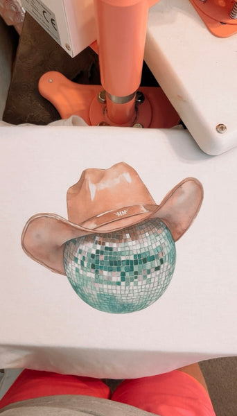 Pink hat disco ball