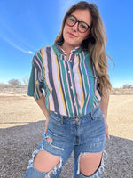 dark stripes vintage button up (XXL)