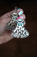 Boo Haw cowboy ghost earrings