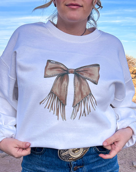 Brown fringe bow