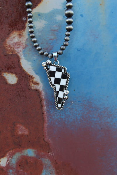 Checkered bolt w/ Navajo pearls