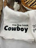 Kiss the cook cowboy hand towel