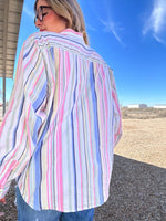 Vintage button up shirt pastels