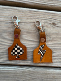 Mini cattle tag keychains
