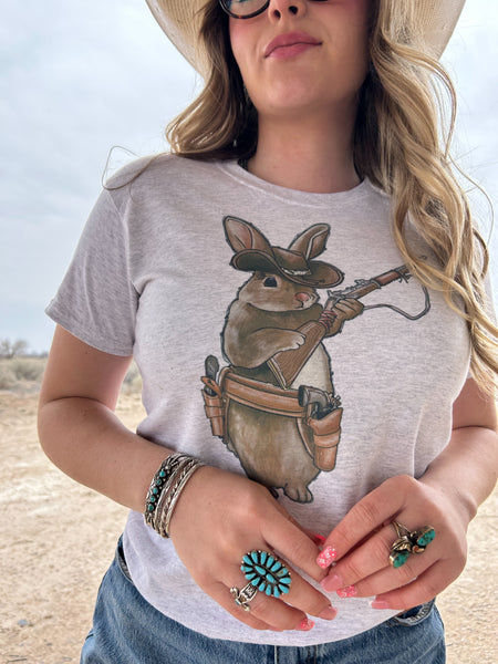 Cowboy bunny hunting tee