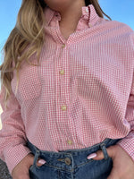 Pink plaid vintage button up