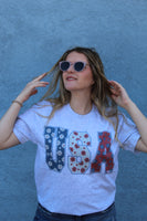 USA floral tee