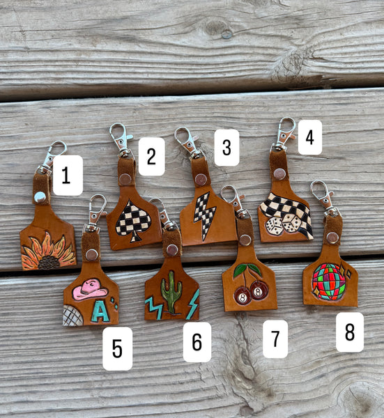 Mini cattle tag keychains