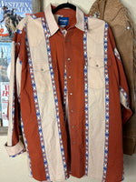 Vintage tan button up wrangler XXL