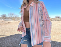 Peach vintage button up