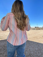 Peach vintage button up