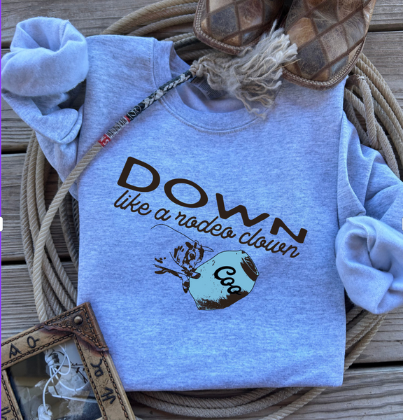 Down like a rodeo clown sweater