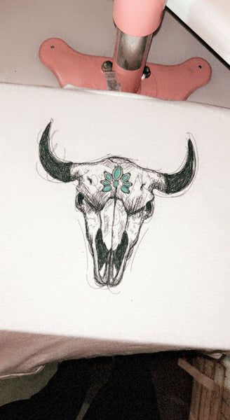 Turquoise steer head