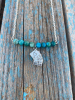 Blue bandits bar necklace
