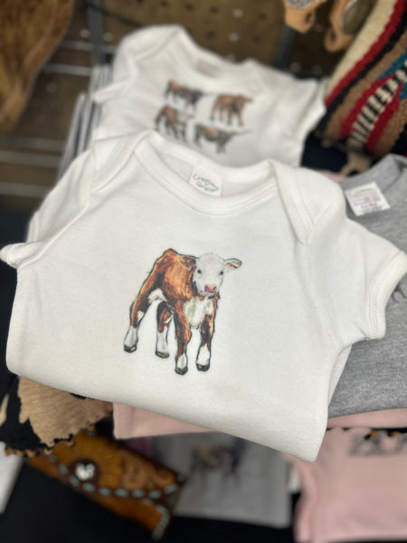 Hereford baby cow onsie